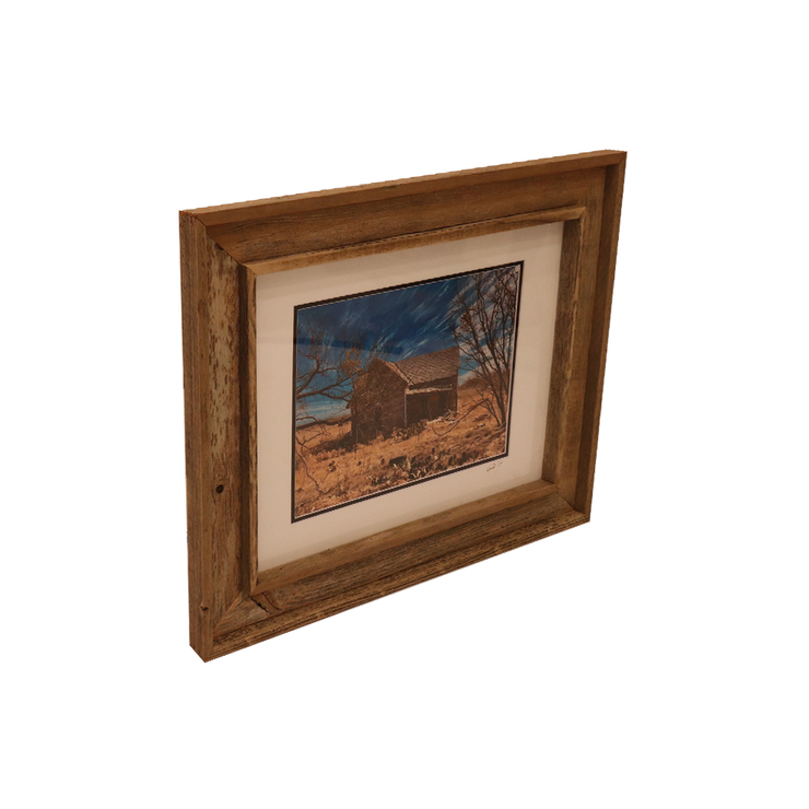 Wooden Double Frame Matte Image Brown House