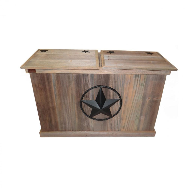 Trash Can - Double - Star w/ Rope - Black